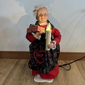 Holiday Creations Animated Holiday Figure Mrs. Claus 1990s Vtg Light Up‎ READ
